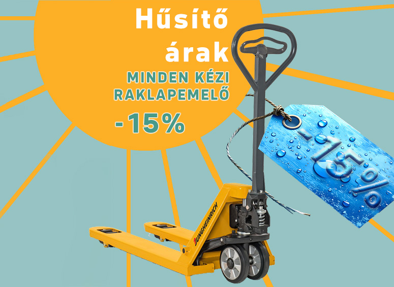 Hűsítő árak - -15% minden kézi raklapemelőre